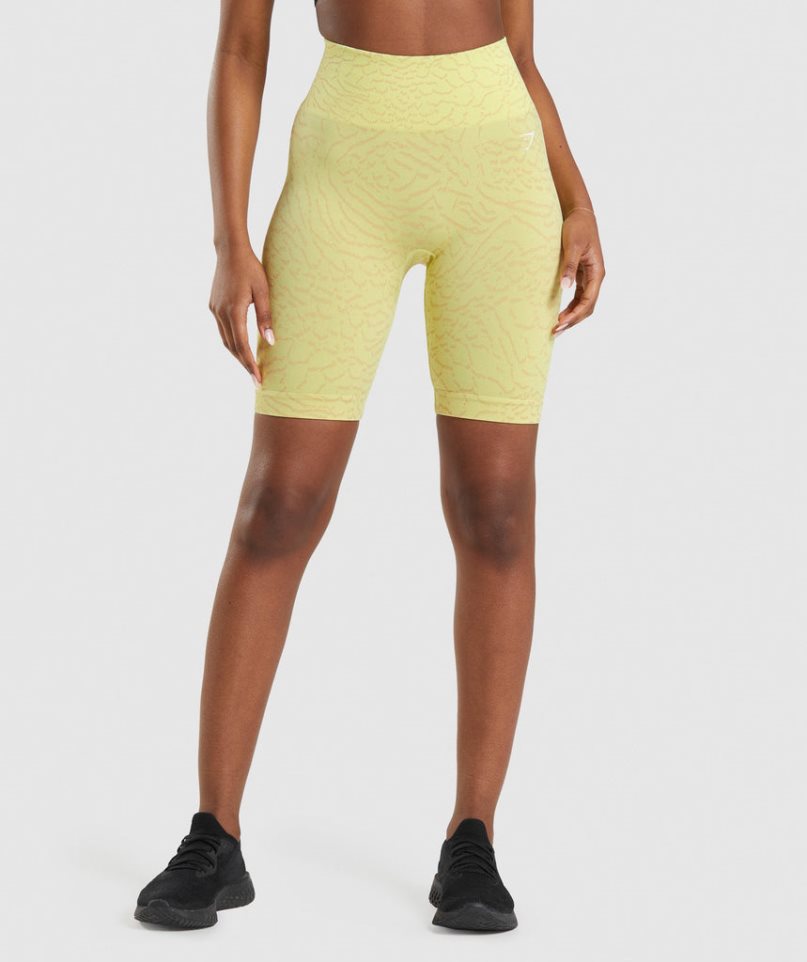 Szorty Gymshark Adapt Animal Seamless Cycling Damskie Żółte | PL 725MPJ